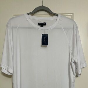 New Club Room Rashguard‎ Short-Sleeve Shirt Mens Large Swim White